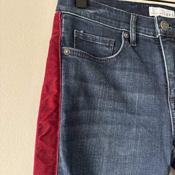 LOFT Made & Loved Skinny Jeans Red Velvet Women Sz 24/00 Office Holiday Preppy - Picture 10 of 16